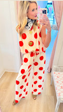 Ecru and Red Polka Dot Pant Set