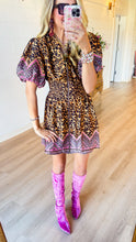 Brown Leopard Multi Print Mini Dress