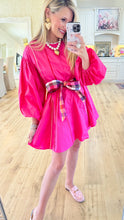 Hot Pink Contrast Piping Fit and Flare Dress