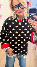 Black Polka Dot Contrast Sweater