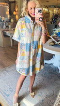Floral Patchwork Denim Shirt Dress