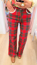 Red Plaid Wide Leg Pants