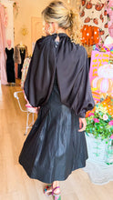 Black Oversize Bow Cape Sleeve
