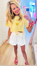 White Pleated Bow Shorts