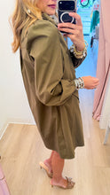 Olive Neck Tie Mini Dress
