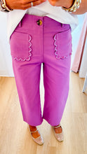 Lilac Scallop Detail Wide Leg Pants