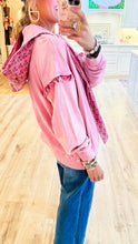 Pink Floral Terry Cloth Hoodie