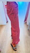 Rust Gingham Ruffle Hem Pants