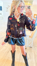 THML Black Western Print Top