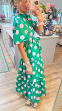 RESTOCK Green and Pink Polka Dot Midi Dress