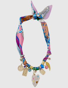 Multi Charm Scarf Necklace