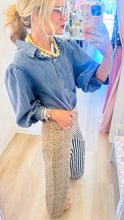 Leopard and Stripe Mixed Design Pants