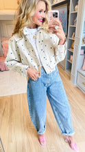 Deal of The Day Navy Polka Dot Twill Jacket