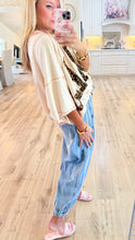 Oatmeal and Pink Texas Oversized Top