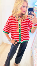 Pink and Red Stripe Cardigan