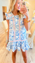 Patriotic Toile Gingham Contrast Dress