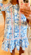 Patriotic Toile Gingham Contrast Dress