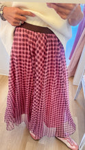 Pink and Brown Gingham Maxi Skirt