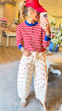 Cherry Cream Stripe Contrast Cardigan