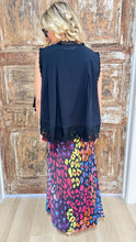 Black Eyelet Button Up Top
