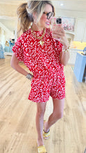 Red Animal Print Short Set