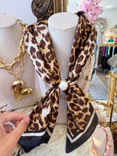 Leopard Pearl Accent Scarf