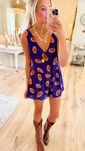 Purple Football Romper