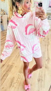 Pink Santa Quilted Fleece Short Set