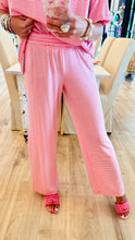 Bubblegum Pink Stripe Lounge Pant Set