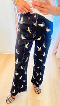 Black Mallard Duck Wide Leg Jeans