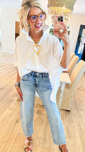 White Button Down Oversize Top