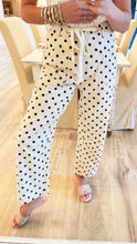 Beige and Black Polka Dot Barrel Pants