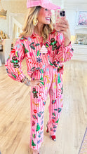 Queen of Sparkle Pink and Red Stripe Christmas Icon Cotton Pant