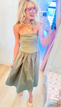 Olive Tube Top Midi Dress
