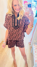 Brown Animal Print Short Set