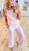 Pink and White Striped Pant Set