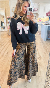 Black Patch Bow Sweatshirt