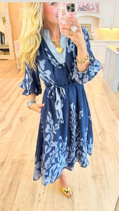 Midnight Mix Long Sleeve Midi Dress