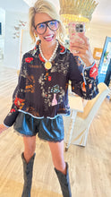 THML Black Western Print Top