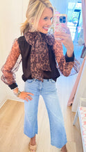 Black and Brown Leopard Bow Top