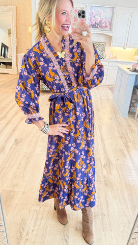 Uncle Frank Indigo Horsing Around Dress