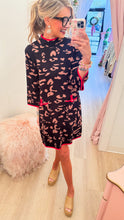 Black Leopard Mockneck Dress