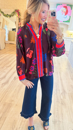 Plum Mix Multi Floral Blouse