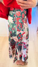 Christmas Satin Midi Skirt