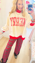 Red Plaid Lace Hem Pants