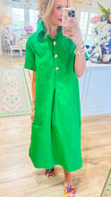 Green Short Sleeve Midi Dress