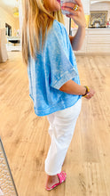 Blue Oversized Crop Box Tee