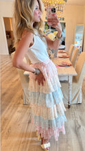 Pink Multi Floral Tiered Maxi Skirt