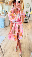 Pink Linen Ric Rac Shirt Dress