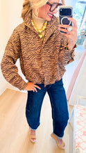 Camel Tiger Print Suede Jacket